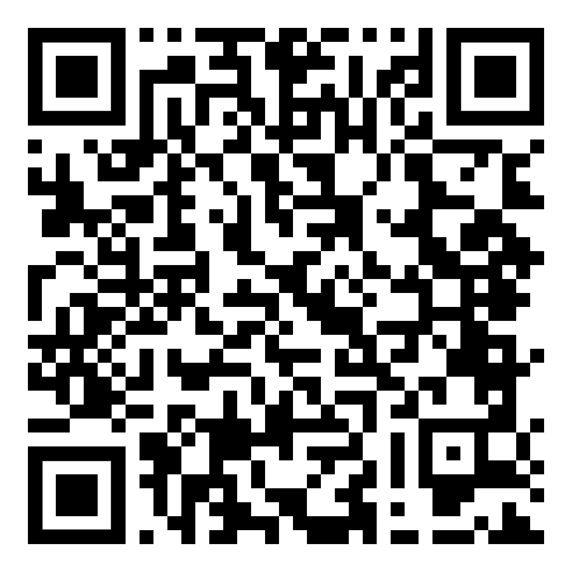 A black and white QR code on a white background.