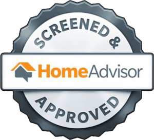 A badge displaying the words "Screened & Approved" with the HomeAdvisor logo in the center.